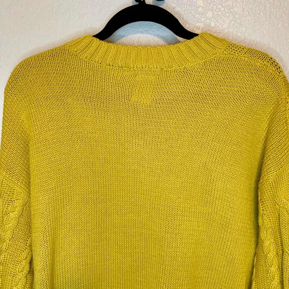 Zara Knitwear Girls Cable Knit Sweater Mustard Yellow Size 13-14 Years